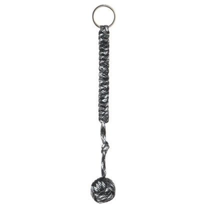 การป้องกันความปลอดภัยกลางแจ้งสีดำกำปั้นลิงลูกปืนเหล็กป้องกันตัวเอง Lanyard Survival Key CHAIN