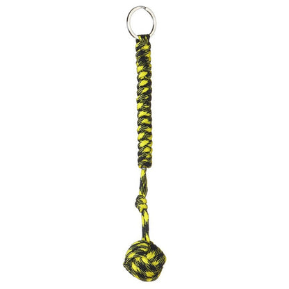 การป้องกันความปลอดภัยกลางแจ้งสีดำกำปั้นลิงลูกปืนเหล็กป้องกันตัวเอง Lanyard Survival Key CHAIN
