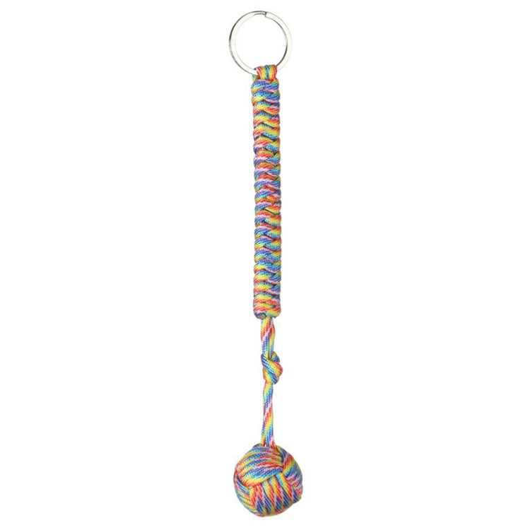 การป้องกันความปลอดภัยกลางแจ้งสีดำกำปั้นลิงลูกปืนเหล็กป้องกันตัวเอง Lanyard Survival Key CHAIN