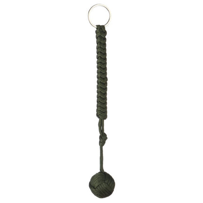 การป้องกันความปลอดภัยกลางแจ้งสีดำกำปั้นลิงลูกปืนเหล็กป้องกันตัวเอง Lanyard Survival Key CHAIN