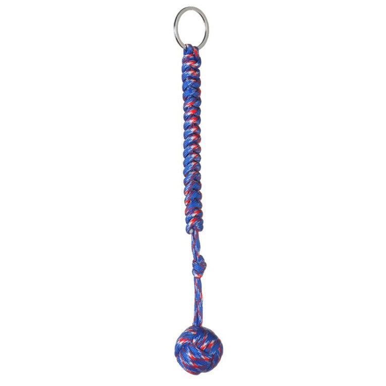 การป้องกันความปลอดภัยกลางแจ้งสีดำกำปั้นลิงลูกปืนเหล็กป้องกันตัวเอง Lanyard Survival Key CHAIN