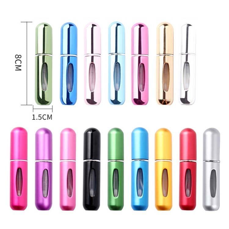 แบบพกพามินิอลูมิเนียมรีฟิลขวดน้ำหอมขวดสเปรย์ภาชนะเครื่องสำอางที่ว่างเปล่าเครื่องฉีดน้ำ, ความจุ: 5 มล, Metal