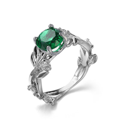 คริสตัล Vine Leaf Design แหวนหมั้นแฟชั่นสำหรับเครื่องประดับสตรี, 8