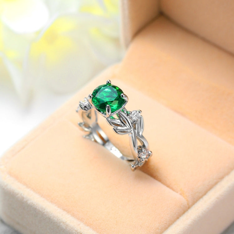 คริสตัล Vine Leaf Design แหวนหมั้นแฟชั่นสำหรับเครื่องประดับสตรี, 8