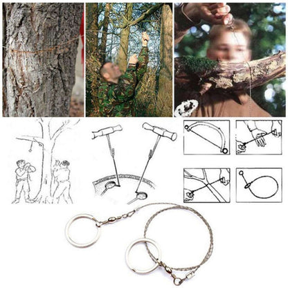สแตนเลสสตีลแบบพกพา ลวด Outdoor Survival Self Defense Chainsaws Hand Fret เครื่องมือ, Hand Saw (Silver)
