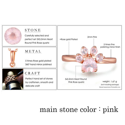 ผู้หญิงคริสตัลน่ารัก Cat Claw เปิดเครื่องประดับแหวนปรับได้