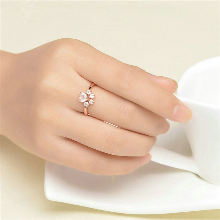 ผู้หญิงคริสตัลน่ารัก Cat Claw เปิดเครื่องประดับแหวนปรับได้