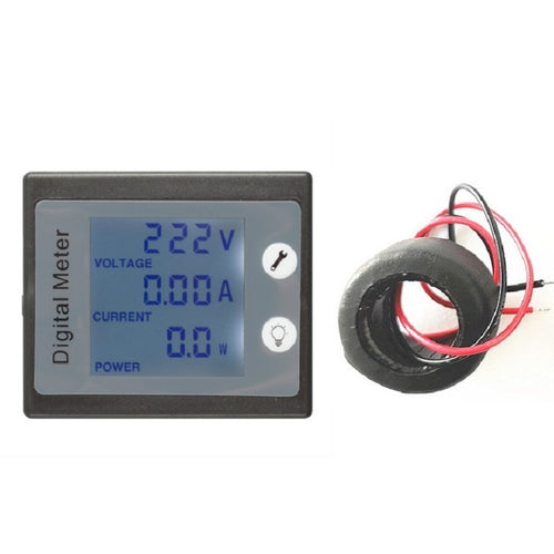 Peacefair PZEM-011 จอแสดงผลดิจิตอล AC มัลติฟังก์ชั่นเครื่องวัดแรงดันไฟฟ้าและกระแสไฟฟ้าเครื่องมือช่างไฟฟ้า, Host + Closed CT, Host + Opening CT