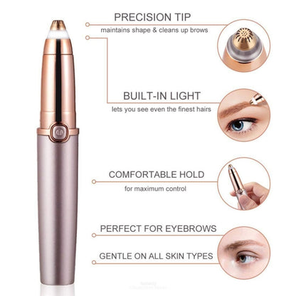 ปุ่มกดไฟฟ้าคิ้วTrimmerอุปกรณ์กำจัดขนอัตโนมัติ, Push Button Rose Gold, Push Button Pearl Whit