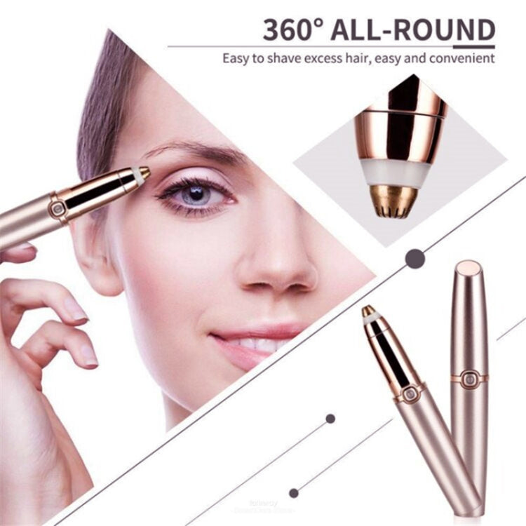 ปุ่มกดไฟฟ้าคิ้วTrimmerอุปกรณ์กำจัดขนอัตโนมัติ, Push Button Rose Gold, Push Button Pearl Whit