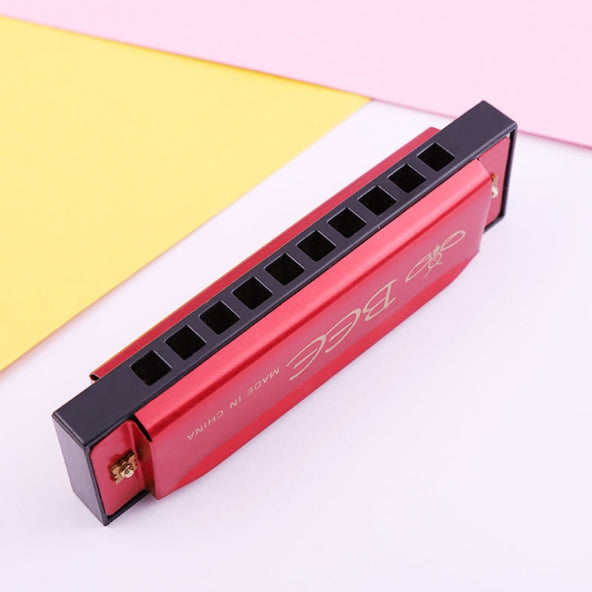 BEE 10 หลุมดูอัลโทน C Tone Brace Harmonica, สีเงิน, สีน้ำเงิน, สีดำ, สีแดง