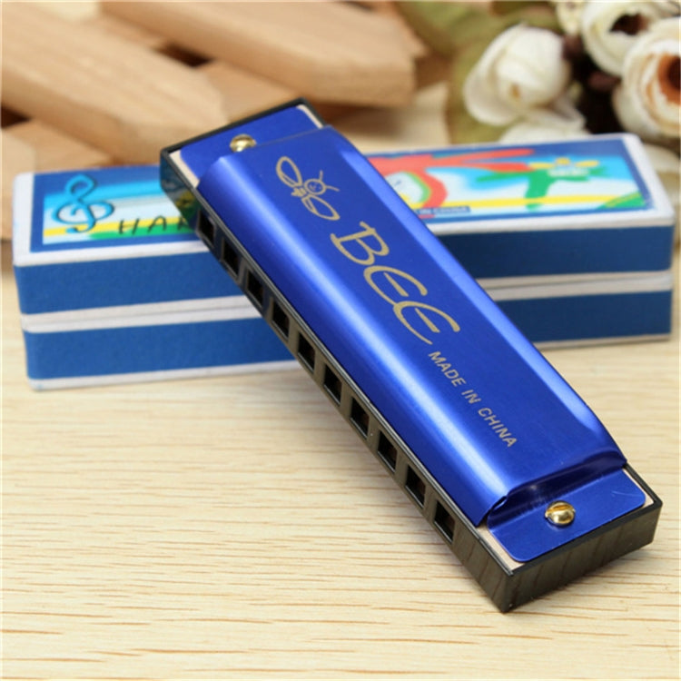 BEE 10 หลุมดูอัลโทน C Tone Brace Harmonica, สีเงิน, สีน้ำเงิน, สีดำ, สีแดง