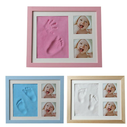 Baby Hand Foot พิมพ์แม่พิมพ์ Maker กรอบรูปไม้พร้อมฝาครอบชุดโคลนลายนิ้วมือ