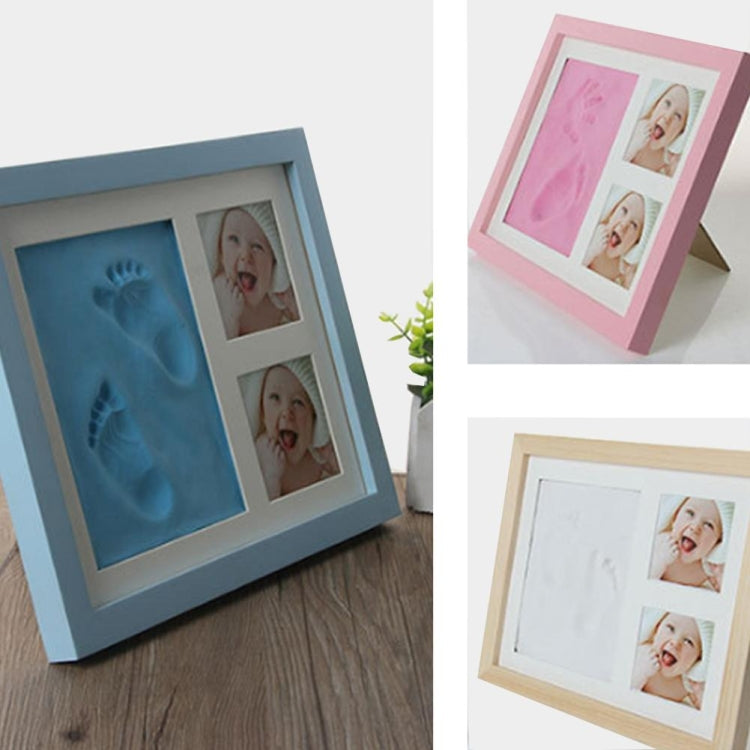 Baby Hand Foot พิมพ์แม่พิมพ์ Maker กรอบรูปไม้พร้อมฝาครอบชุดโคลนลายนิ้วมือ