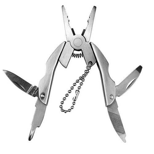 คีมพับอเนกประสงค์แบบพกพาสแตนเลสพับมีดพวงกุญแจไขควง, Knife Keychain Screwdriver
