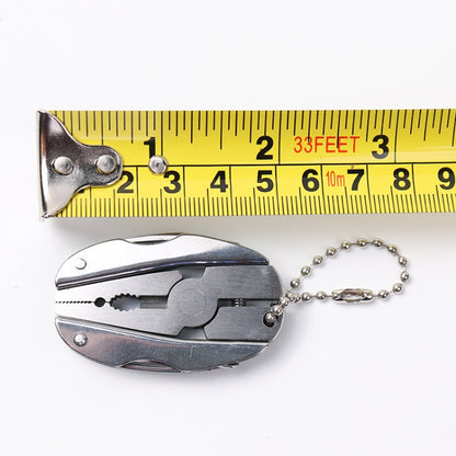 คีมพับอเนกประสงค์แบบพกพาสแตนเลสพับมีดพวงกุญแจไขควง, Knife Keychain Screwdriver