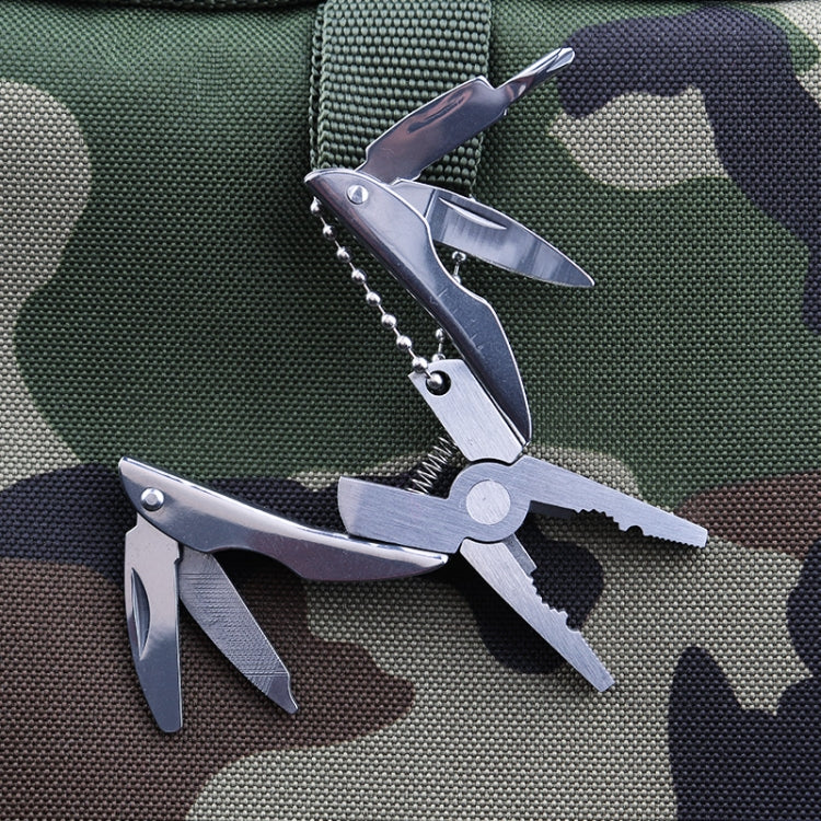 คีมพับอเนกประสงค์แบบพกพาสแตนเลสพับมีดพวงกุญแจไขควง, Knife Keychain Screwdriver