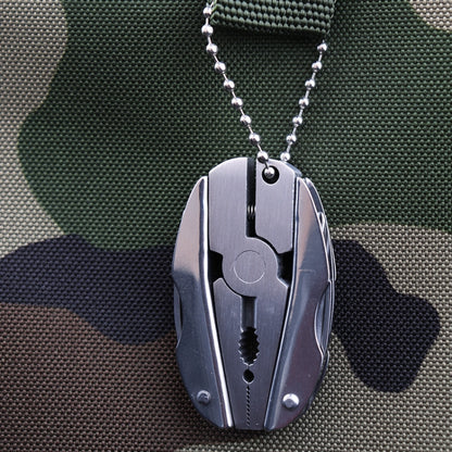 คีมพับอเนกประสงค์แบบพกพาสแตนเลสพับมีดพวงกุญแจไขควง, Knife Keychain Screwdriver