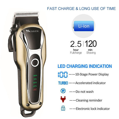 Surker SK-803 เครื่องหนีบผม LCD กำลังสูง Plug-in ปัตตาเลี่ยนไฟฟ้าแบบใช้คู่