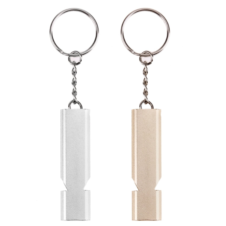 Mini แบบพกพา 120 db ท่อคู่เดซิเบลสูงกลางแจ้ง Camping Hiking Survival Whistle คู่-ความถี่นกหวีดฉุกเฉินพวงกุญแจ, 3 PCS Silver, 3 PCS Gold