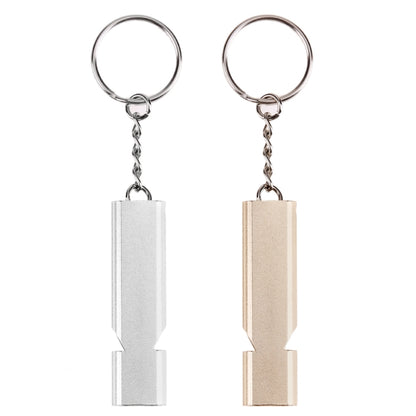 Mini แบบพกพา 120 db ท่อคู่เดซิเบลสูงกลางแจ้ง Camping Hiking Survival Whistle คู่-ความถี่นกหวีดฉุกเฉินพวงกุญแจ, 3 PCS Silver, 3 PCS Gold