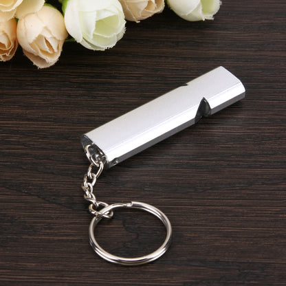 Mini แบบพกพา 120 db ท่อคู่เดซิเบลสูงกลางแจ้ง Camping Hiking Survival Whistle คู่-ความถี่นกหวีดฉุกเฉินพวงกุญแจ, 3 PCS Silver, 3 PCS Gold
