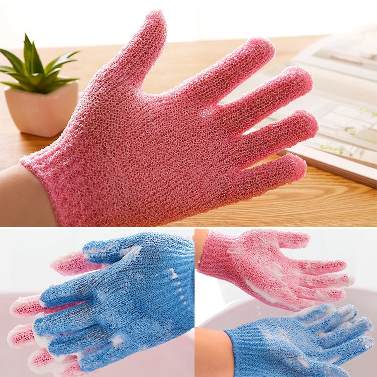 5 ชิ้นอาบน้ำอาบน้ำถุงมือขัดผิวนวดสปาขัดผิวถุงมือ, สีม่วง, สีเขียว, สีน้ำเงิน, สีส้ม, สีแดง