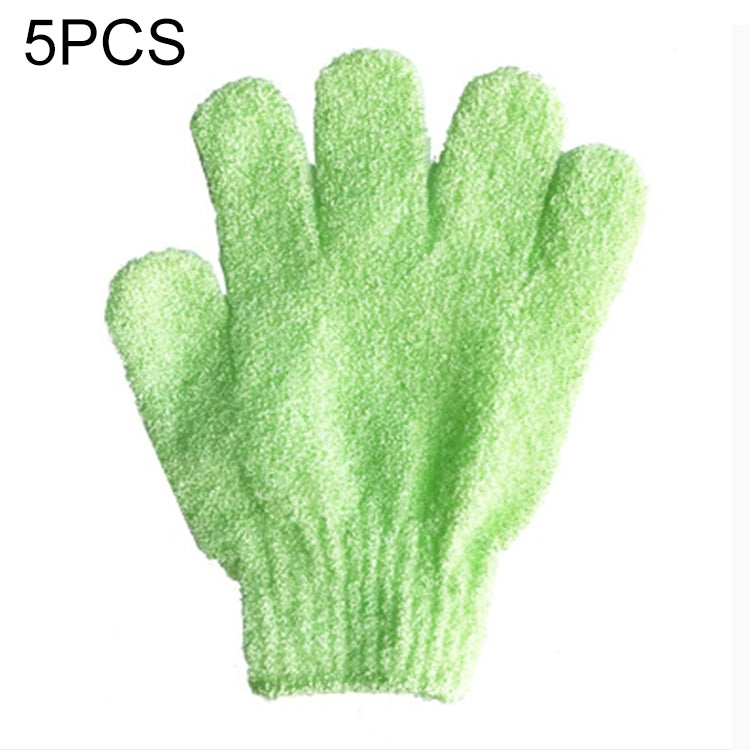 5 ชิ้นอาบน้ำอาบน้ำถุงมือขัดผิวนวดสปาขัดผิวถุงมือ, สีม่วง, สีเขียว, สีน้ำเงิน, สีส้ม, สีแดง