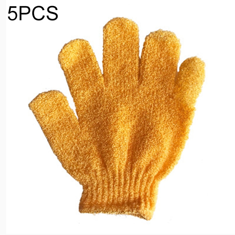 5 ชิ้นอาบน้ำอาบน้ำถุงมือขัดผิวนวดสปาขัดผิวถุงมือ, สีม่วง, สีเขียว, สีน้ำเงิน, สีส้ม, สีแดง