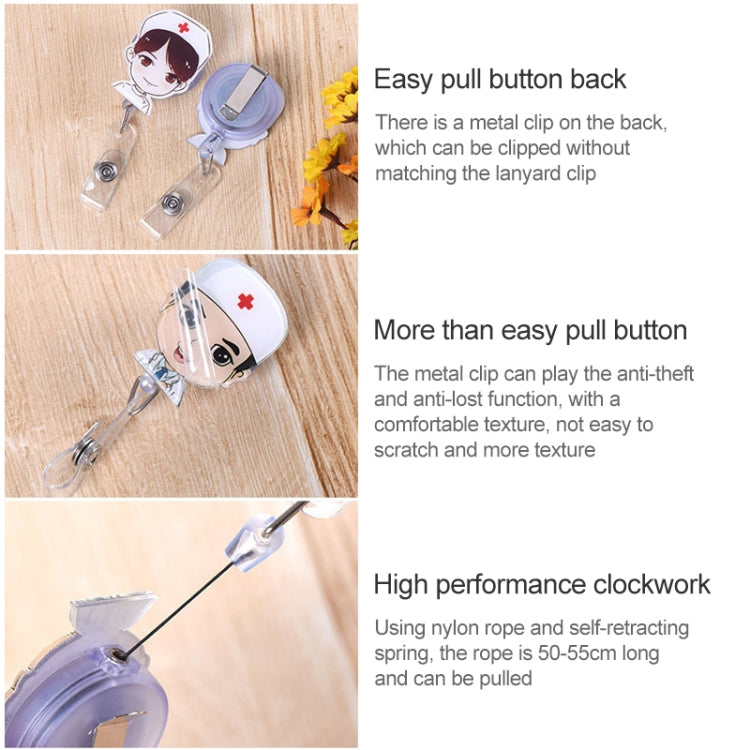 น่ารัก Retractable Badge Reel นักเรียนพยาบาล ID นามบัตร Badge, ID Name Card Badge