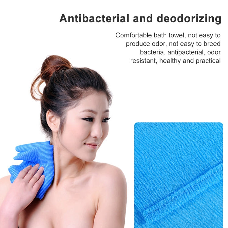 2 PCS ยาวตาข่ายไนลอนอาบน้ำ Body ซักผ้าทำความสะอาด Exfoliate พัฟขัดผ้าขนหนูผ้า Scrubbers Body Face WASH ทำความสะอาดผ้าขนหนู