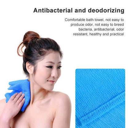 2 PCS ยาวตาข่ายไนลอนอาบน้ำ Body ซักผ้าทำความสะอาด Exfoliate พัฟขัดผ้าขนหนูผ้า Scrubbers Body Face WASH ทำความสะอาดผ้าขนหนู