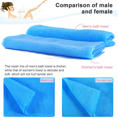 2 PCS ยาวตาข่ายไนลอนอาบน้ำ Body ซักผ้าทำความสะอาด Exfoliate พัฟขัดผ้าขนหนูผ้า Scrubbers Body Face WASH ทำความสะอาดผ้าขนหนู
