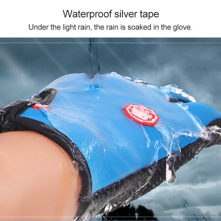 ถุงมือขี่จักรยานเต็มนิ้ว Neoprene PU หนังระบายอากาศฤดูหนาวที่อบอุ่นถุงมือกีฬากลางแจ้ง, M, L, XL
