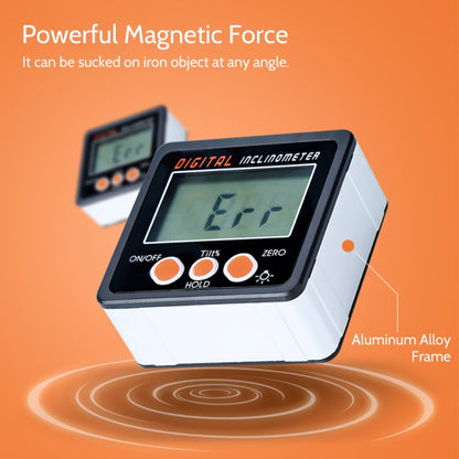 IP54 Precision Electronic Digital Display Inclinometer 4x90 องศาไม้โปรแทรกเตอร์มุมกล่อง