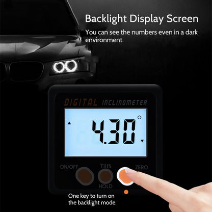 IP54 Precision Electronic Digital Display Inclinometer 4x90 องศาไม้โปรแทรกเตอร์มุมกล่อง