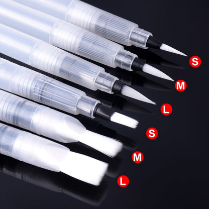 6 ชิ้นแบบพกพาแปรงทาสีน้ำสีแปรงดินสอนุ่มแปรงสีน้ำปากกาอุปกรณ์ศิลปะการวาดภาพ, 6 PCS Watercolor Pen