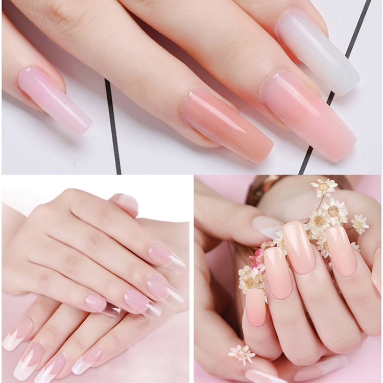 3 ชิ้นเล็บอะคริลิโพลีเจลสีชมพูสีขาวใสคริสตัลสร้างเจล