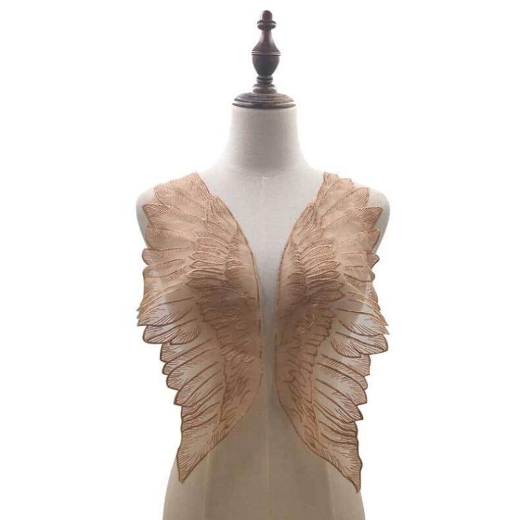 1 คู่ Organza ปีกรูปร่างเย็บปักถักร้อย DIY เสื้อผ้าอุปกรณ์เสริม, Red, Black, Gold, White