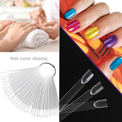 3 ชุดแม่พิมพ์เล็บรูปพัดลม Swatch การ์ดสีทาเล็บบอร์ดแสดงศิลปะเล็บ