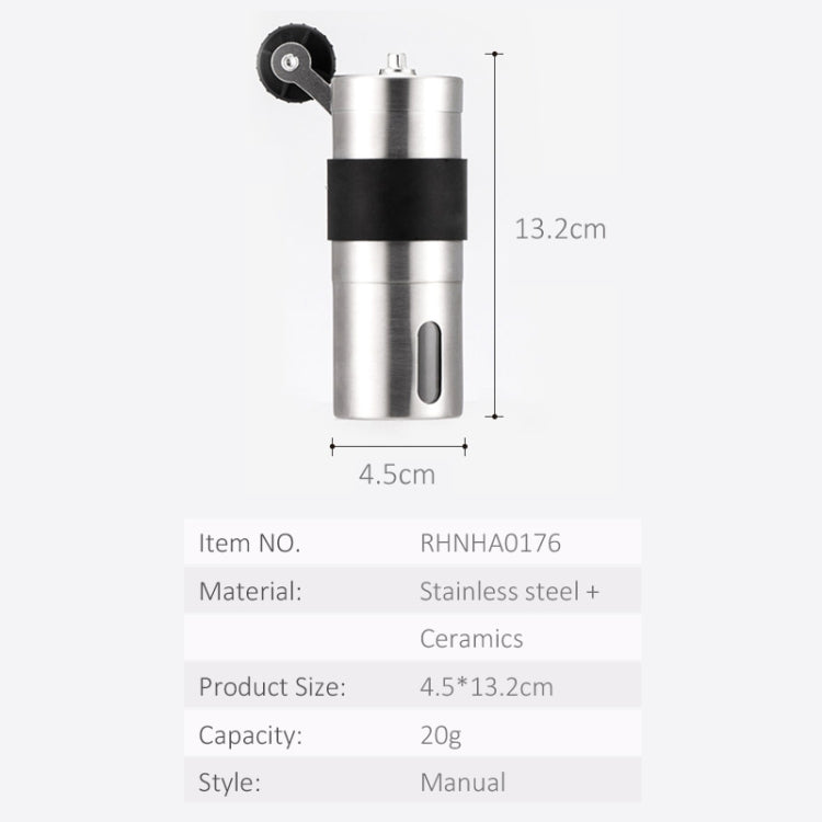 เครื่องบดกาแฟสแตนเลสแบบแมนนวลขนาดเล็ก 2 ชิ้น, Manual Coffee Grinder