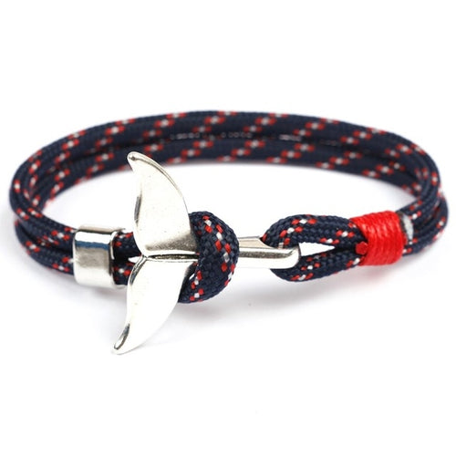 กำไลข้อมือเชือกสมอหางปลาวาฬ, Dark blue, Black, Black red, Red, Black blue, Yellow, Colorful, Blue