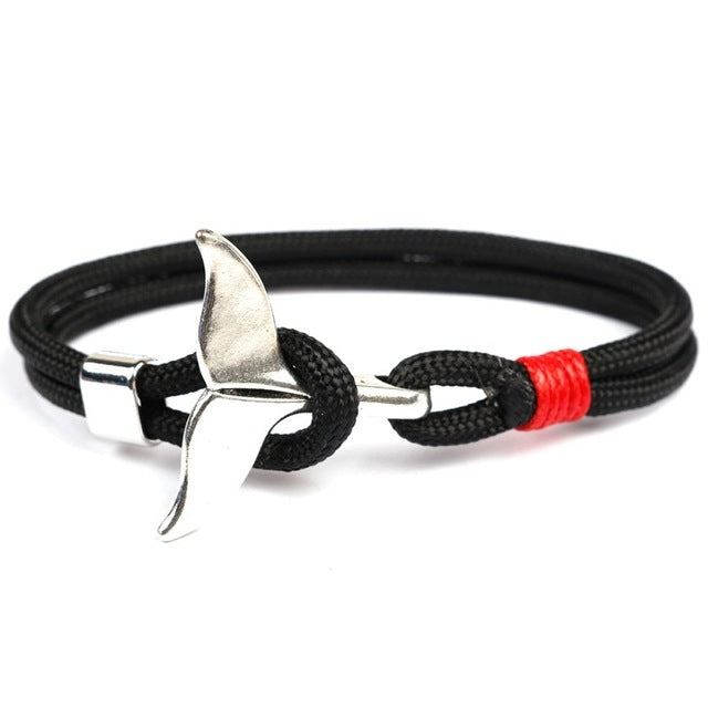 กำไลข้อมือเชือกสมอหางปลาวาฬ, Dark blue, Black, Black red, Red, Black blue, Yellow, Colorful, Blue