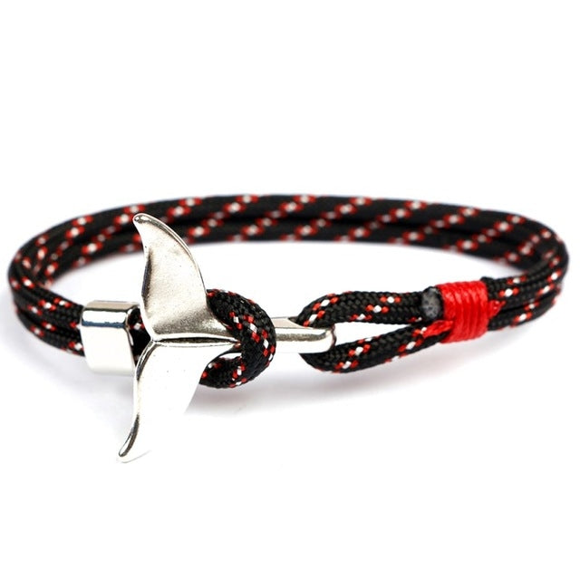 กำไลข้อมือเชือกสมอหางปลาวาฬ, Dark blue, Black, Black red, Red, Black blue, Yellow, Colorful, Blue