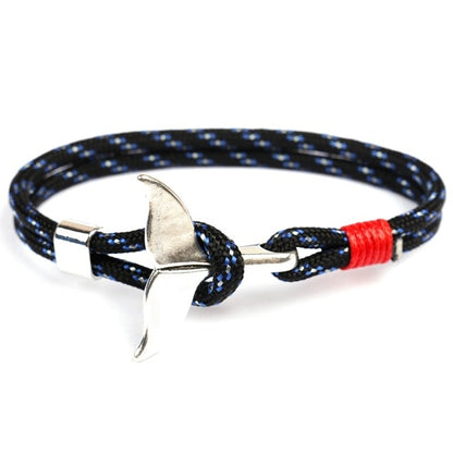 กำไลข้อมือเชือกสมอหางปลาวาฬ, Dark blue, Black, Black red, Red, Black blue, Yellow, Colorful, Blue