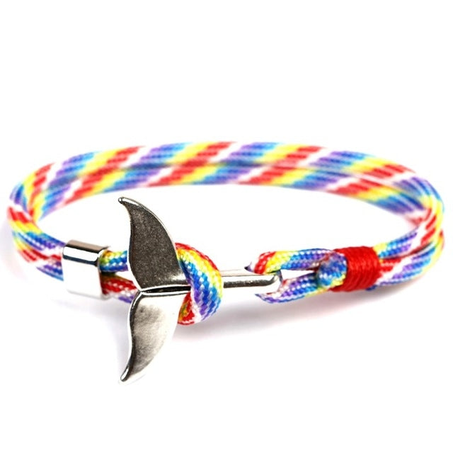 กำไลข้อมือเชือกสมอหางปลาวาฬ, Dark blue, Black, Black red, Red, Black blue, Yellow, Colorful, Blue