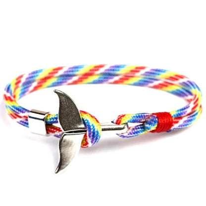 กำไลข้อมือเชือกสมอหางปลาวาฬ, Dark blue, Black, Black red, Red, Black blue, Yellow, Colorful, Blue