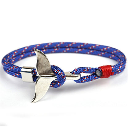 กำไลข้อมือเชือกสมอหางปลาวาฬ, Dark blue, Black, Black red, Red, Black blue, Yellow, Colorful, Blue