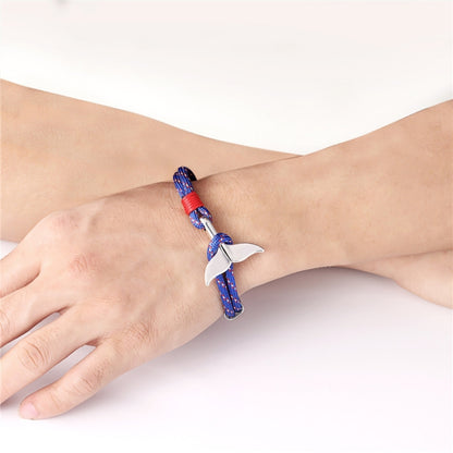 กำไลข้อมือเชือกสมอหางปลาวาฬ, Dark blue, Black, Black red, Red, Black blue, Yellow, Colorful, Blue