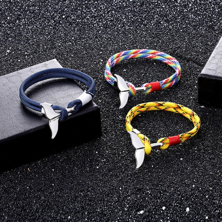 กำไลข้อมือเชือกสมอหางปลาวาฬ, Dark blue, Black, Black red, Red, Black blue, Yellow, Colorful, Blue
